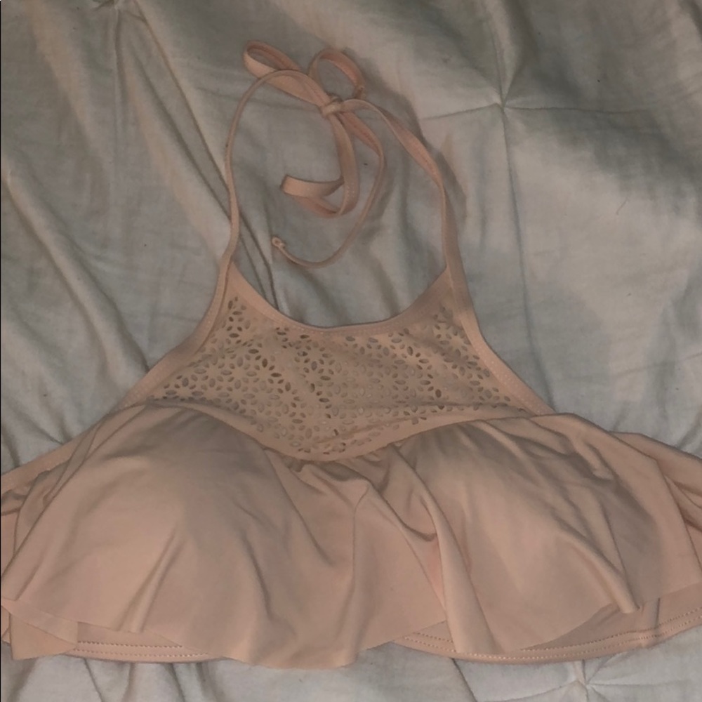 coral haltered bikini top